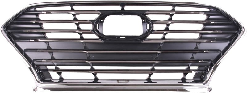 Torcia TYG Front Grille Fit for 2018-2019 Hyundai Sonata w/o Intelligent Cruise Cont Std Type Bumper with Chrome Frame, OE Style Replacement Non-Active Exterior Grille, Replaces 86350-C2AA0 HY1200217 - Image 2